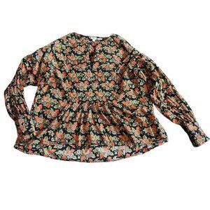 Rhode Resort Long Sleeve Shirt Top Blouse Floral Print Quilted Size XS Women's